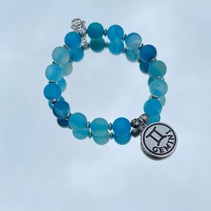 Unisex Agate Bracelet Gemini and Hamsa